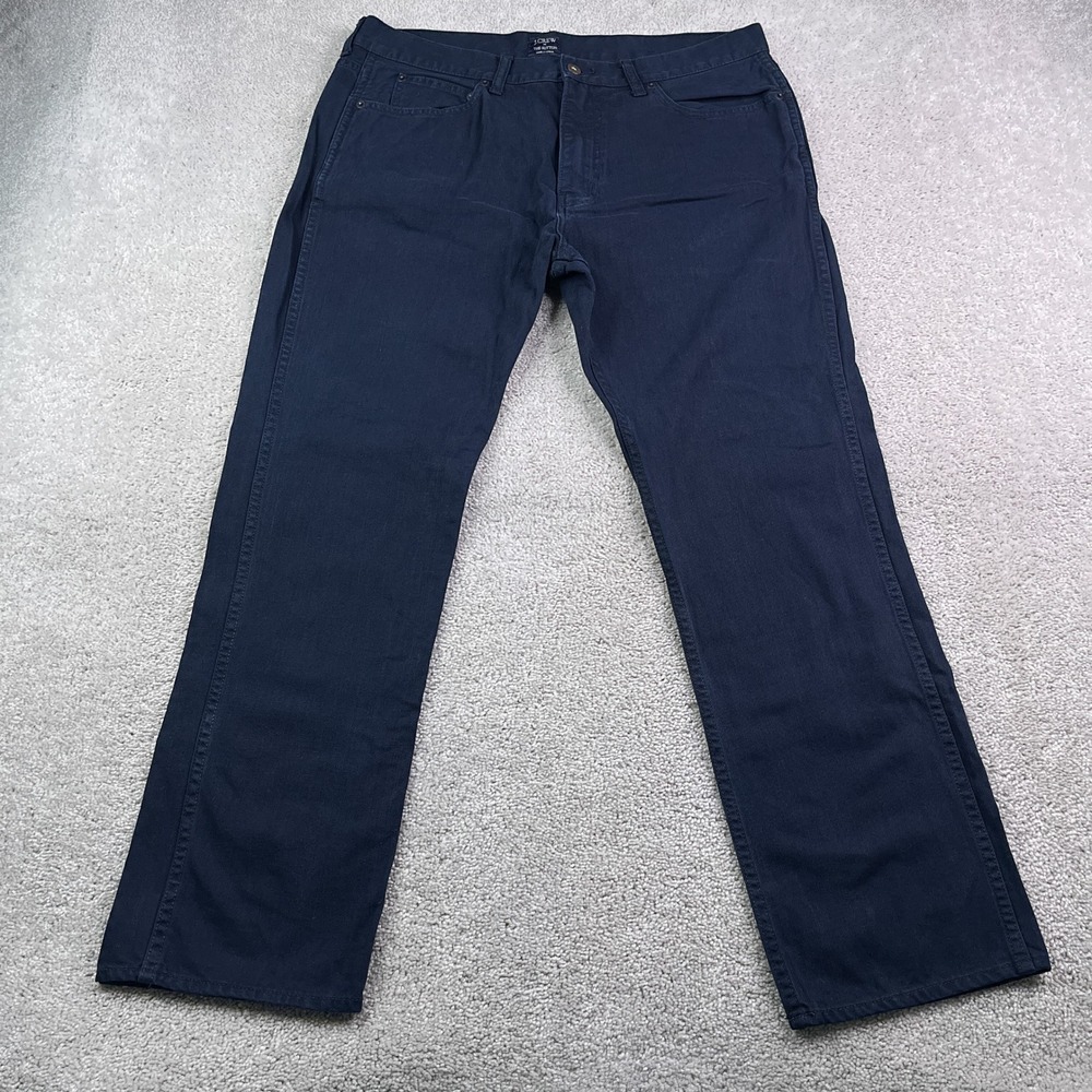 J Crew Jeans Mens 36x30 Blue Sutton Straight Fit Dark Wash Cotton Denim Casual